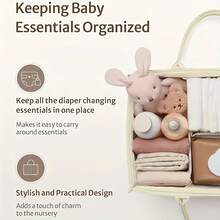 花卉图案尿布收纳篮，时尚婴儿房储物篮，婴儿派对礼物，必备清单，开学必备包，学习用品 - 彩色 - 查看 3