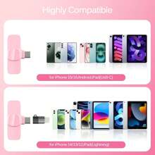 1in 2 Pink Professional Wireless Lapel Microphone, Equipped With Dual Lightning And Type-C Interfaces, Compatible With IPhone And IPad. Suitable For Small-Scale Video Recording, Interviews, Video Podcasts, Vlogs, And Live Streaming. Features Noise-Canceling Technology And Is Plug-And-Play.