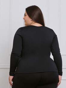 Blusa Plus Size Feminina Térmica 11127 - Preto - Visão 6