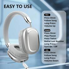 Casque sans fil supra-auriculaire, design pliable confortable, connexion sans fil, microphone clair, batterie 150mAh, charge Type-C, convient aux voyages, à la maison, au bureau - Design à la mode, casque sans fil / Autonomie ultra-longue / Casque de jeu / Écouteurs pliables, le cadeau pour profiter de la musique n'importe où, n'importe quand !