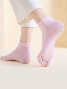4 Pairs Women's Five Toe Socks - Spring/Autumn/Winter Sports Socks, Thin Pure Cotton Odor-Resistant Anti-Athlete's Foot Mid-Calf Breathable Toe Socks, Toe Separation Design, Breathable, Moisture-Wicking, Suitable For Home And Activities, 6 Colors Available, One Size, Casual Socks | Elegant Sock Design | Comfortable Fit, Fall Socks