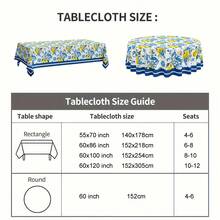 1 chiếc khăn trải bàn họa tiết hoa chanh cổ điển - Khăn trải bàn hình chữ nhật họa tiết trái cây họ cam quýt retro, kích thước 152*180cm, chất liệu polyester, phù hợp cho bữa ăn mùa xuân/hè, tiệc trà và trang trí nhà bếp kiểu nông trại. - Nhiều màu - Xem 7