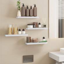 Estantes flotantes para el baño, 4/8 piezas de 15.8 pulgadas de estantes de madera rústicos montados en la pared para el almacenamiento del baño, decoración del baño de vuelta al colegio