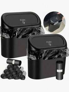 Foldable Car Trash Can For Interior Use, Front Passenger Seat, Rear Hanging Car Storage Box, Small Storage Bin, Umbrella Storage, Wet And Dry Dual-Use Garbage Bag, Long-Distance Travel Hook Type Trash Can, Multi-Functional, All Season Universal, Living Room, Kitchen, Bathroom, Camping, Barbecue, Foldable Trash Can, Car Wash Bucket, Car Specific - Black - View 10
