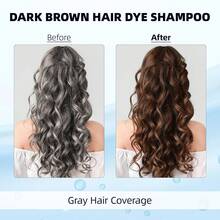 Dark Brown Hair Dye Shampoo 3 In 1 For Women/Men Hair Color For Grey Coverage Seimi Permanent Instant Champu Para Canas Mujer For Men - Herbal Natural Dye Cover Gray - 棕色 - 查看 2