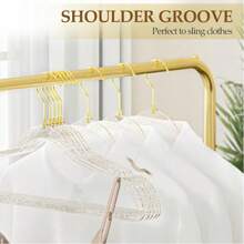 5pcs Transparent Acrylic Multi-Function Clothing Hangers, Home Use