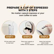 CAFELFFE 3in1 Capsule Coffee Maker, 19Bar Single Serve Coffee Maker For NES* Original/DG*/Ground Coffee,Hot&Cold Brew Coffee Machine - UK Plug(220-240V) - View 6