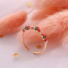 1 件可爱樱桃草莓开口戒指甜食水果首饰适合女士女孩 - 櫻桃戒指 - 查看 11