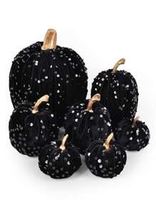 1Set Artificial Sequins Pumpkin Foam Pumpkin Center Decoration Farmhouse Thanksgiving Autumn Halloween Home Decoration Halloween Decor Fall Decor Room Decor Autumn Decor