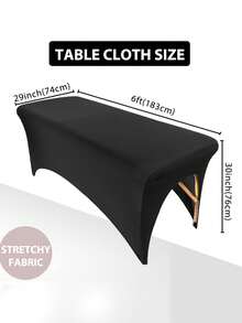 6ft Stretch Tablecloth, Suitable For Wedding, Party, Beauty Salon, Hotel, Birthday, Rectangular - Multicolor - View 6