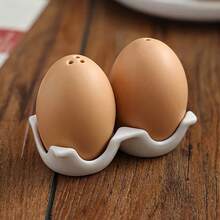 2pcs Egg-Shaped Ceramic Jars, Salt & Pepper Shakers, Novelty Seasoning Containers, Kitchen Spice Holders, Suitable For Outdoor Picnic, Barbecue, Restaurant, Kawaii Egg Design, Unique Kitchen Gadgets, Home Decor Gifts - Multicolor - View 9