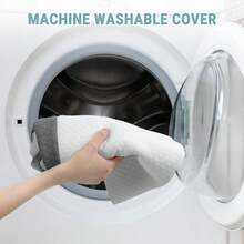 Wedge Pillow With Memory Foam Top For Sleeping, Reading And Rest, 8, 10, 12 Inch Elevated Support Triangle Bed Pillow For Legs And Back Support With Washable Cover - Grey White - 查看 5