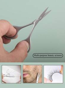 1 pièce Ciseaux de beauté multifonctionnels à pointe effilée pour couper les faux cils, les autocollants pour ongles, convient pour une utilisation à la maison et à l'extérieur, fournitures pour ongles, outils pour ongles, outils de nail art, rentrée scolaire, ongles, outils pour ongles à clipser, outils de manucure et pédicure