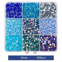 9-Grid Mixed Color ~4500pcs 3mm Resin Jelly Rhinestones Set, Sparkling Non-Hot Fix Flat Back Gems, For DIY Crafts, Idol Lightsticks, Clothing, Glassware, And Decorations | Multi-Purpose Craft Beads, Craft Rhinestones - Multicolor - View 8