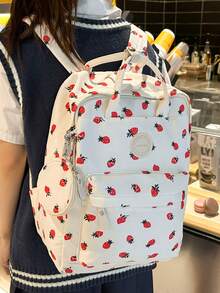 2件套女士防水尼龙时尚背包礼品套装（带吊坠）