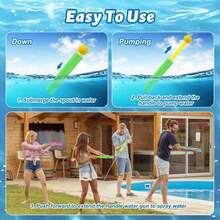 1/4/8PCS 水枪，水枪泡沫喷射玩具枪，新款夏季 EVA 吸盘水枪，带塑料手柄的超级吸水泡沫喷射玩具，夏季户外游泳池、泳池玩具、后院、沙滩打水玩具，夏威夷派对用品 - 适用于游泳池、沙滩、夏日派对、户外水上活动、万圣节/圣诞节/感恩节（颜色随机） - 彩色 - 查看 8