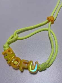 1 件定制水晶宠物名字项链，狗/猫糖果色项圈，DIY 宠物配饰，夏季闪亮珍珠表面 - 可调节编织绳项圈适合小型、中型和大型犬，宠物礼物 - 彩色 - 查看 34