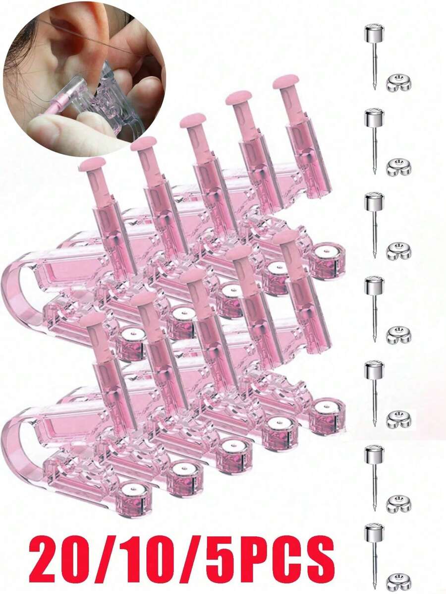 20/10/5PCS Disposable Ear Piercing Gun Kit Asepsis Healthy Nose Lip Earring Piercer Tool Machine Set Ear Studs Body Jewelry Accessories