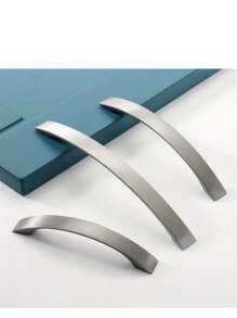 4 buc Mânere de sertar în stil european și american modern - Mânere de sertar din aliaj de aluminiu periat, nichel lustruit, design curbat pentru dulapuri, uși, dulapuri - Feronerie durabilă și elegantă pentru decorul casei