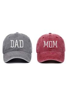 DAZY 2 gorras de béisbol bordadas con "Mamá" y "Papá", diseño unisex transpirable y de moda, adecuado para viajes y actividades al aire libre - A - Ver 19