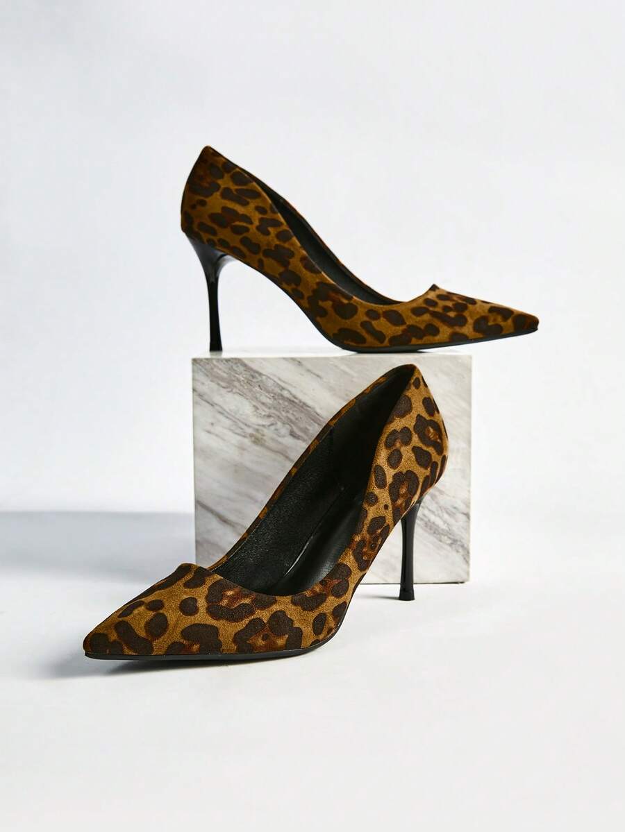 女士时尚亮橙色闪光尖头低跟高跟鞋，性感夜店风，8.5厘米，圣诞冬季圣诞礼物 - 彩色 - 查看 1