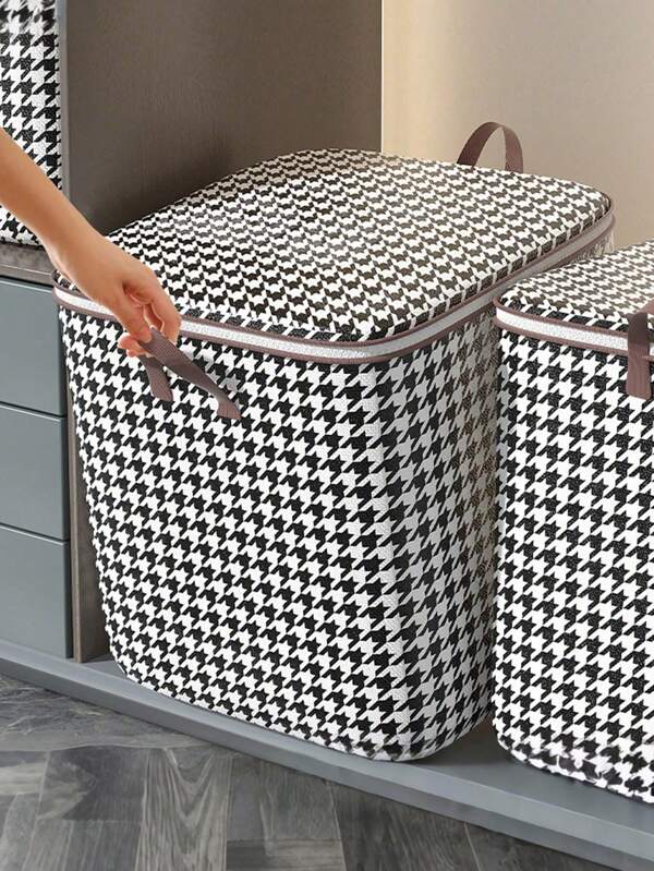 1 pieza Bolsa de almacenamiento de tela plegable de gran capacidad, caja de almacenamiento de ropa de tela no tejida para el hogar, bolsa de almacenamiento de ropa y mantas, con doble cierre y asa, caja de almacenamiento de armario, cubo de almacenamiento de ropa y edredones de gran capacidad para el hogar, a prueba de polvo y humedad, bolsa de almacenamiento para mudanzas y viajes