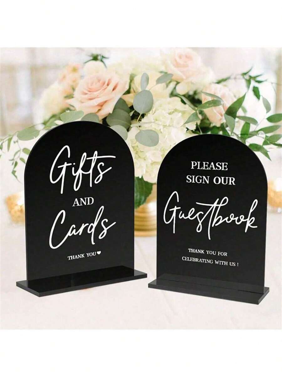 Acrylic Wedding Ceremony & Reception Signage, Modern Wedding Welcome Sign - Multicolor - View 1