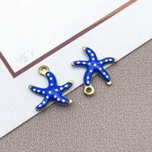 10 buc 10x10mm drăguț email oțel inoxidabil stea de mare farmece mini drăguț viață marină animale pandantive pentru DIY ocean brățară colier cercei bijuterii confecționare meșteșuguri accesorii