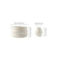 [ Japanese-Style ] Ceramic Matcha Bowl Set, Sand-Point Glazed Tea Whisk Set, ,Complete Set Of Japanese Tea Ceremony Tea Sets - Multicolor - View 3