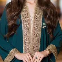 金色和绿色合金胸针，棕榈和新月设计，文化风格金属别针配饰，适合节日穿着 | 中东风格时尚配饰 | 沙特阿拉伯国庆日纪念品 | 节日服装装饰 - 彩色 - 查看 4