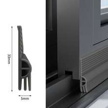 Burlete de goma de 1m con adhesivo acrílico para reducción de ruido y sello de polvo, burlete para parte inferior de puerta, a prueba de viento y aislamiento acústico - Marrón - Ver 4