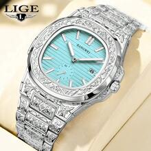 LIGE Men's Fashionable Light Luxury Watch Unique Pattern Strap Waterproof Luminous Quartz Watch Round Dial Business Casual Watch Same Style For Men And Women - Silver - View 6