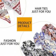 Scrunchie Hair Accessories - Chiffon Hair Scarf Bandana, Scrunchies, Ribbons, Ponytail Holders, And Bow Scrunchies For Women (6PCS) - 佩斯利3 - 查看 4