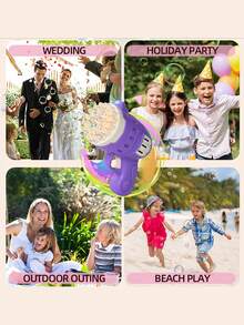 1pc 32-Hole Outdoor Bubble Machine Toy, Handheld Multi-Hole Gatling Bubble Blower With Large Capacity, Suitable For Kids, Preschool, Party, Birthday Gift - Comes With 1 Bottle Of Bubble Solution, Great For Christmas, Halloween, Thanksgiving