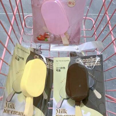 1 pieza Juguete de helado de rebote lento súper suave - 3 colores disponibles: fresa, matcha y plátano con chocolate, lindo juguete antiestrés adecuado para adultos, regalo del Día de San Valentín, recuerdo/obsequio de fiesta, juguete antiestrés, juguete de vacaciones, con o sin cuerda colgante, regalo de cumpleaños, regalo de fiesta