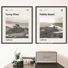 1 pieza / Set de 3 Pósteres de arte de pared con opción de marco / Póster vintage enmarcado del campo de golf de St Andrews, estilo nórdico estético, impresión en lienzo del campo de golf como decoración de pared moderna de mediados de siglo para el hogar - Multicolor - Ver 6