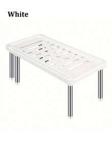 1pc Expandable Kitchen Storage Rack, Detachable & Extendable Organizer Shelf, Multi-Function Sink Underside Rack, Cabinet Divider, Wardrobe Rack, Bathroom Shelf, Adjustable Compact Space-Saving Rack For Kitchen, Living Room, Dorm, Bedroom, Can Store Shoes, Slippers Etc., Minimalist Style Home Storage - Multicolor - View 11