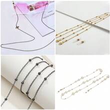 1-4件金属眼镜链/口罩链、光学眼镜挂绳、防丢眼镜配件套装 - 彩色 - 查看 13