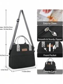 NEWHEY Lunch Bag Insulated Lunch Tote Bag With Adjustable Strap Reusable Lunch Box FoMen Leakproof Lunch Bags Portable Thermal Cooler Bag For Work School Picnic - Multicolor - View 2