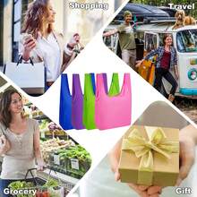 Reusable Grocery Bags,Heavy Duty Foldable Shopping Tote Bag (Large, 4 Multicolor) - Rust Brown - View 8