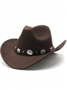 A Classic Western Cowboy Top Hat With A Feminine Charm, Versatile And Fashionable. Paired With A Detachable Decorative Belt, It Is Perfect For Wearing At Parties, Outings And Outing S Top Hat,Summer,Beach,Holiday,Travel - Women's Round Coin Decorated Hat - View 8