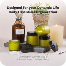 4 Oz Amber Glass Jar With Lids, 48 Pack Small Glass Candle Jars With Lids & Sticker, Empty Cosmetic Containers For Sample, Cream, Spice, Lotion, OintmentsSHEIN - 綠色 - 查看 7