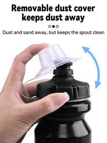 X-TIGER 630ML 自行车水壶防漏挤压式自行车水壶带自行车水壶架，非常适合骑行、跑步、健身和户外运动（黑+白） - 彩色 - 查看 5