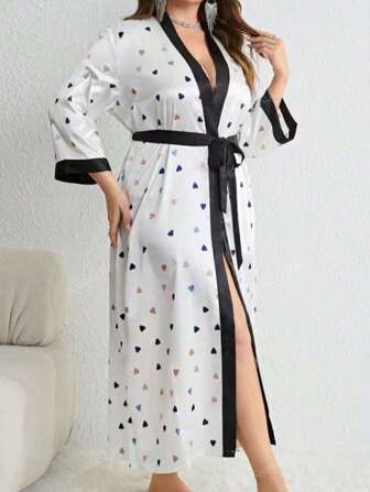 1pc Women's Fashion Casual Loose Printed Sexy Maxi Dress