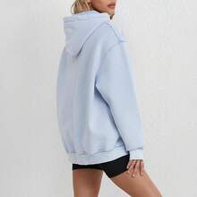 FAIABLE Mens Hoodies Oversized Unisex Wash Hoodie Heavyweight Fleece Vintage Cotton Sweatshirt Men Women Streetwear - 淺藍色 - 查看 4