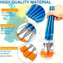 1 英寸扁平油漆刷，12 支，大号，合成，中号尖头类型，可水洗，带木柄，适用于丙烯画、水彩画、油画、工艺品、面部人体彩绘学校用品，返校 - 均碼 - 查看 5