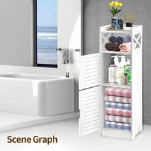 Waterproof Free-Standing Cabinet | White Bathroom Organizer Unit For Neat Storage - White - View 4