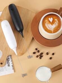 Máy đánh bọt sữa, Máy đánh bọt sữa cầm tay điện mạnh mẽ, Máy đánh bọt sữa & khuấy cà phê chạy bằng pin mini, 1 máy trộn đồ uống bằng thép không gỉ có thể tháo rời di động cho cà phê, latte, cappuccino, matcha, sô cô la nóng, có nhiều màu đen và trắng, Máy tạo bọt không dây tối giản, Quay lại trường học - Nhiều màu - Xem 6