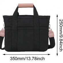 Bolso de lona de gran capacidad, bolso de pañales con múltiples bolsillos, compartimentos y correa de hombro ajustable, bolso de viaje cruzado de diseño funcional adecuado para uso diario, trabajo, viajes y compras. - Negro - Ver 3