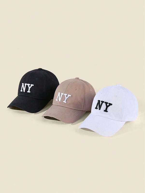 1 Stück bestickte NY Baseball Kappe, Outdoor Sonnenschutz lässiger Hut geeignet für Jungen & Mädchen, Frühling Herbst Reise Strand Urlaub
